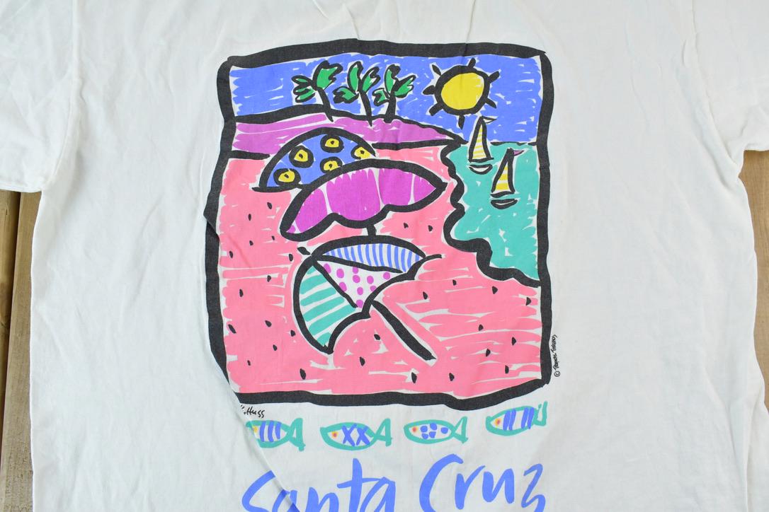 トップス SANTA CRUZ 90s tee Vintage Santa Cruz Skate Shirt 90s Distressed Graphic Tee
