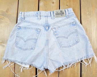 Vintage 1990s LEVIS Silvertab Baggy Jean SHORTS Size 27 Small