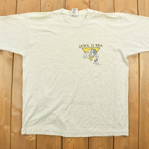 Vintage 1990s York U BBA University Collegiate T-Shirt / Business School / Americana / Sportswear / Made In Canada / Single Stitch