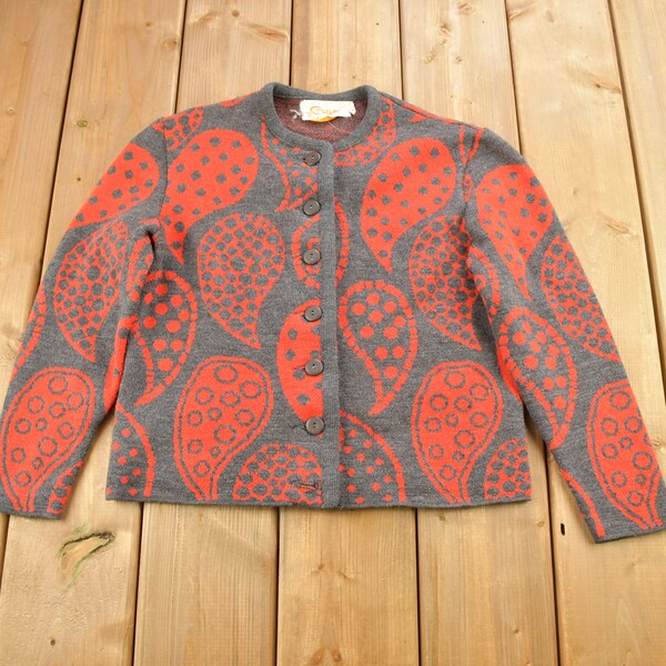 Paisley Print Buttoned Cardigan Sweater main image 0