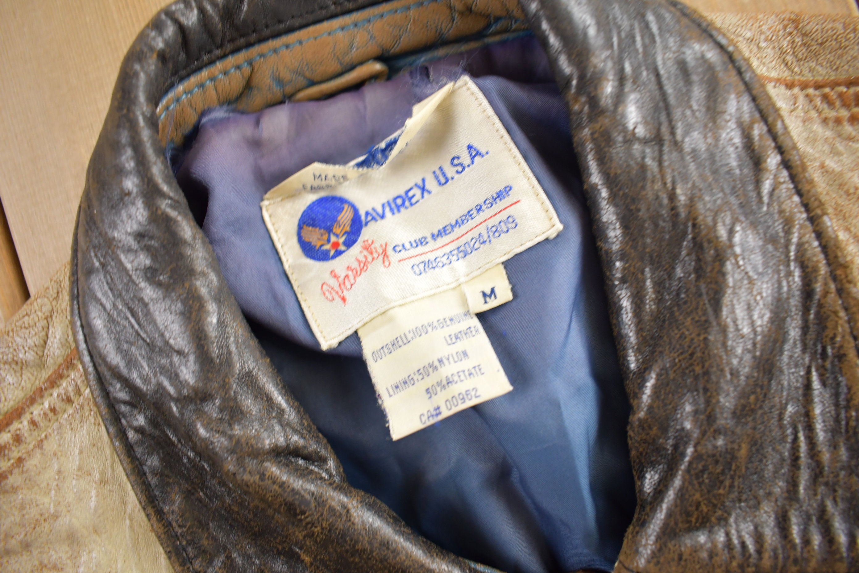 Vintage 1990s Avirex USA Genuine Leather Varsity Jacket Vintage 1990s Avirex USA Genuine Leather Varsity Jacket