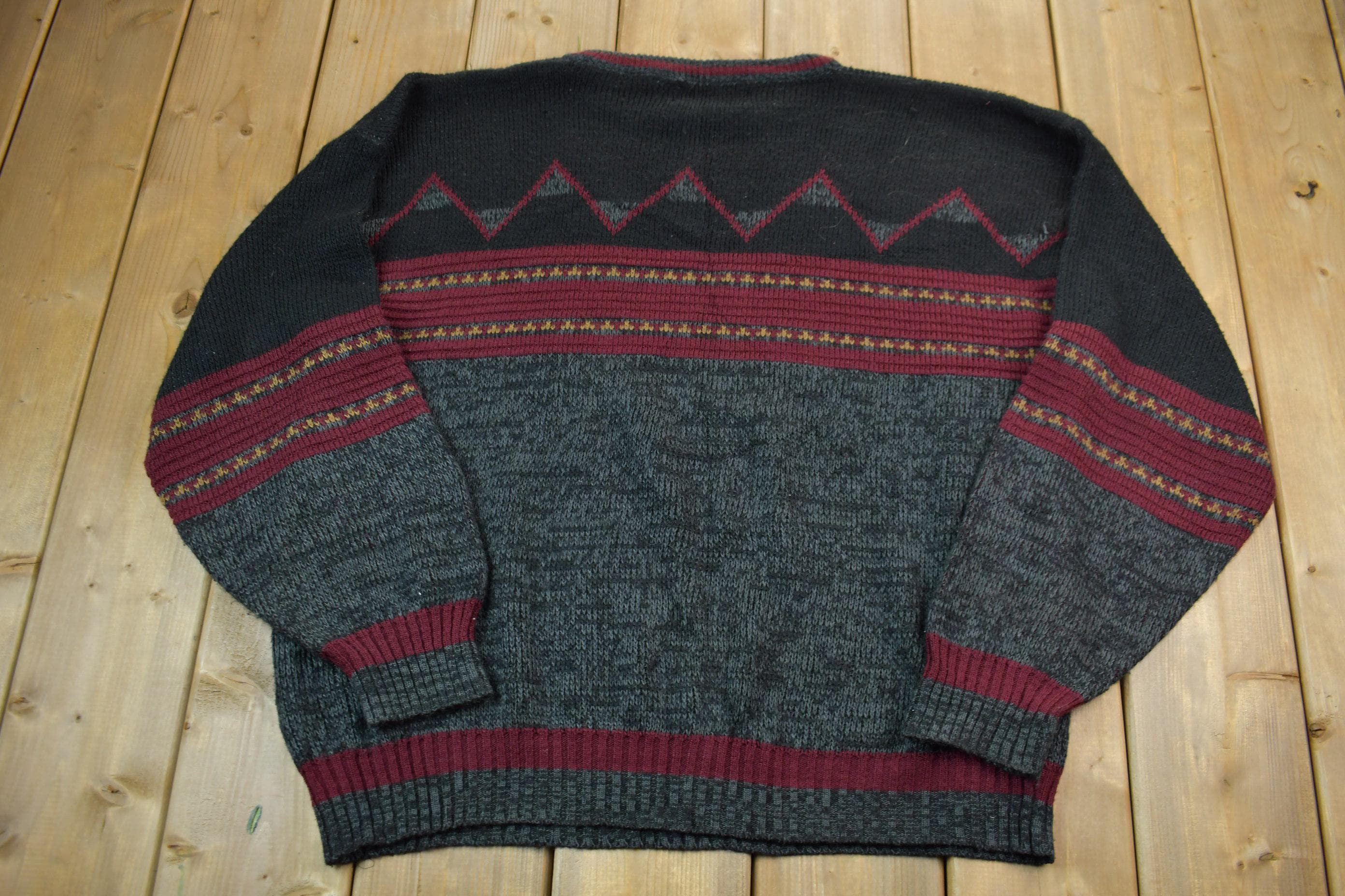 Vintage 1990s Alvin Josef Knit Crewneck Sweater - Etsy 日本