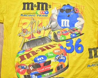 Vintage 1990s M&M All Over Print Racing Graphic T-shirt / Graphic 