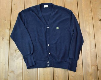 Vintage 1990s Izod Lacoste Knit Cardigan Knit Sweater / 90s