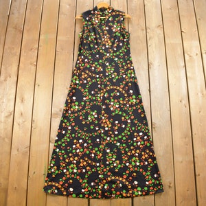 Vintage 1960s Sleeveless Flora Dress / Summer Dress / True Vintage Dress / 60s Dress / Beach Dress / Cute Dress / Maxi Dress / A lIne