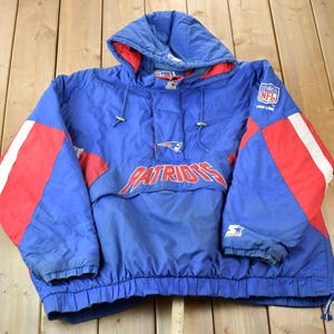 Vintage 1990s Starter New England Patriots Quarter Zip NFL Football Jacket