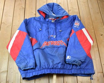 Vintage 1990s New England Patriots Apex One Wave Puffer Jacket L