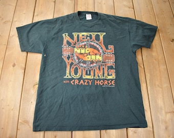 Vintage 1996 Neil Young With Crazy Horse Tour Band T-shirt Made in USA