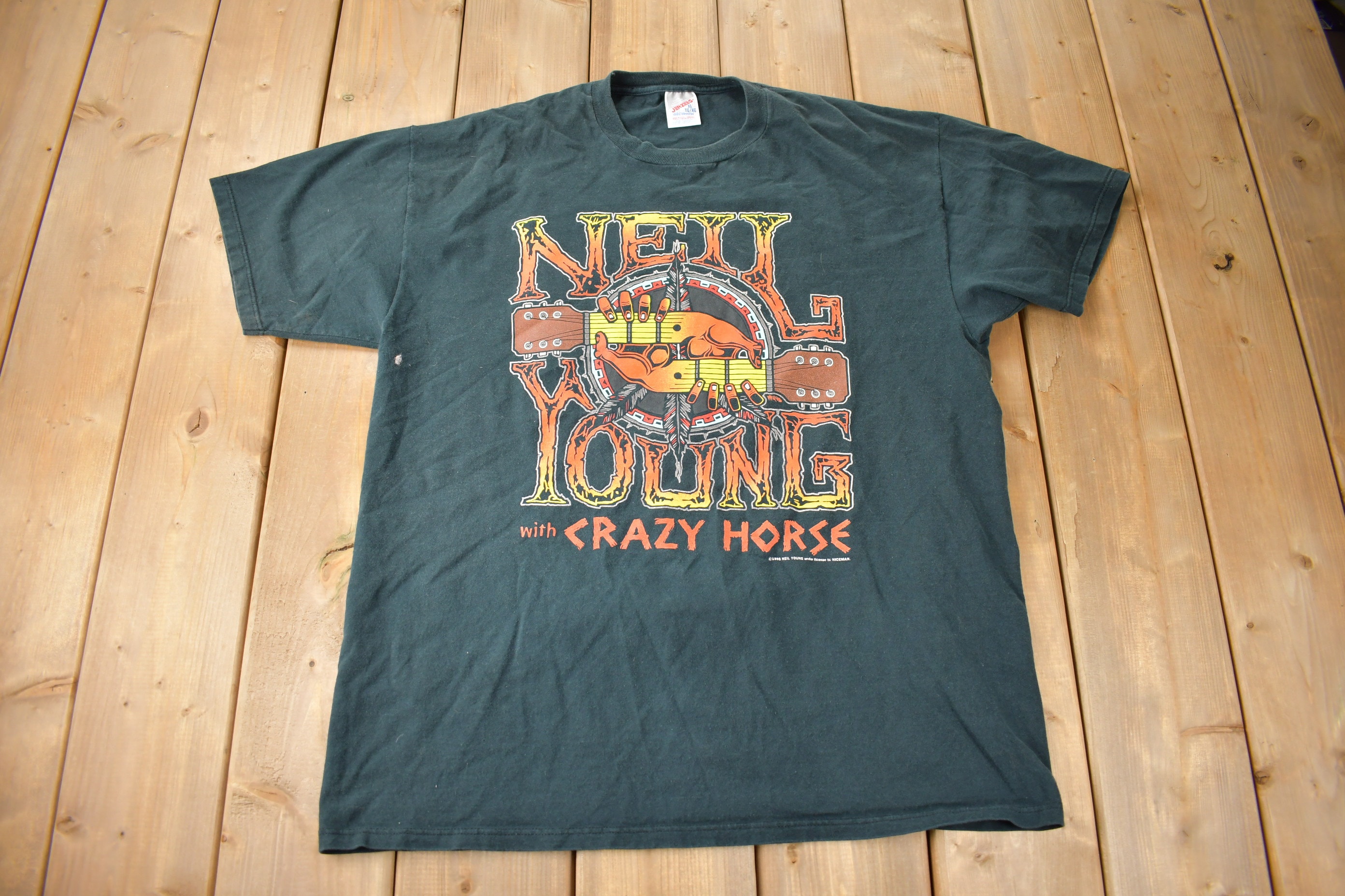 Vintage 1996 Neil Young With Crazy Horse Tour Band T-shirt
