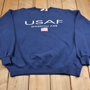 Vintage 1990s MJ Soffe USAF Graphic Sweatshirt / 90s Crewneck / Vintage Sweater / Grissom Arb / Athletic Pull Over / Made In USA