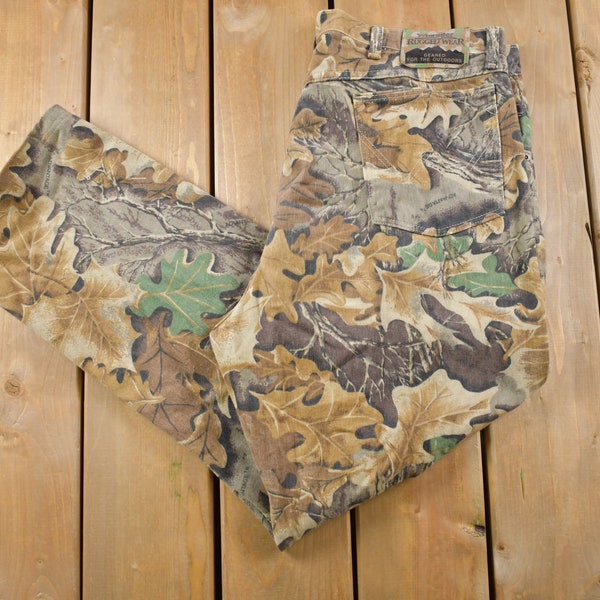 Vintage 1990s Wrangler Rugged Wear Forest Camo Pants Size 38 x 32 / Wrangler Pro Gear / Outdoorsman / Hunting / Vintage Pants