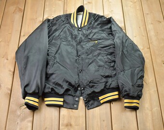 Vintage 1990s Hartwell Sports Leasco Satin Bomber Jacket