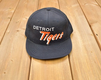Vintage 1990s Detroit Tigers MLB The Sideliner Snap Back Hat / OSFA / 90s Snap Back / Vintage Hat / Embroidered / Cotton Twill
