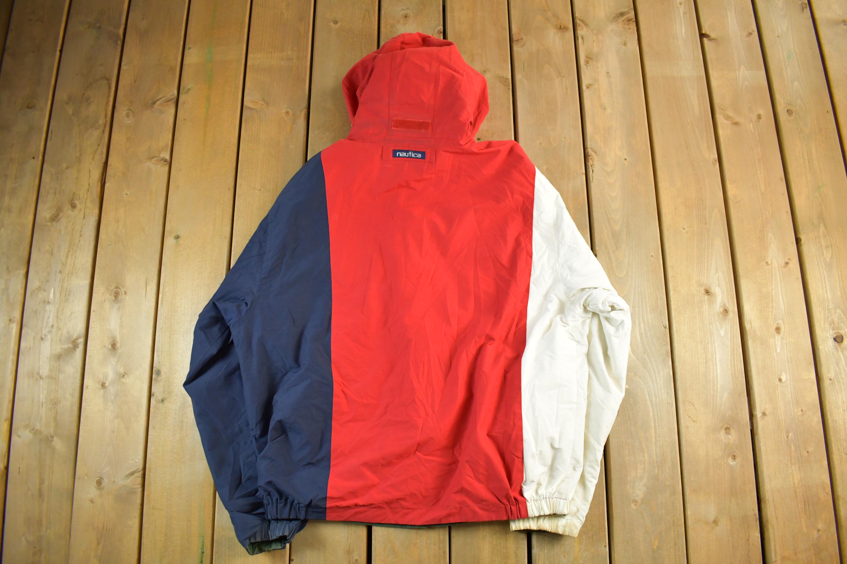 Vintage 1990s Nautica Reversible Color Block Jacket Men's XL
