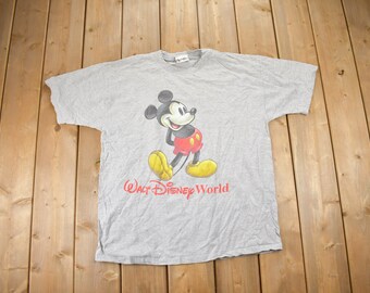Vintage 1990s Disney Mickey Mouse Cartoon Promo T-Shirt / 90s Graphic Tee / Vintage Mickey Mouse / Made In USA / 90s Disney Tee
