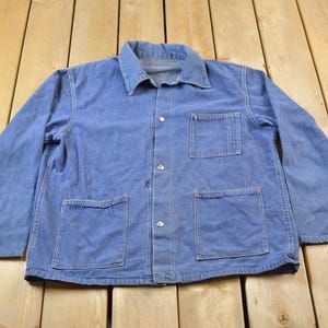 Vintage 1990s Jean Chore Coat / Made In USA / Vintage Denim / Fall Outerwear / Streetwear / Workwear / Chore Shirt / Jean Shirt