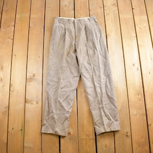 Vintage 1960&#39;s Grey Wool Trousers Size 32x29 / 1960s Wool Pants / Streetwear / True Vintage / Vintage Workwear / Dress Pants