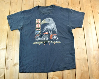 Vintage 2004 Sturgis Bike Week Harley Davidson Motorcycles T-Shirt Made In USA / Vintage Biker Shirt / Y2K Harley / Bald Eagle T Shirt