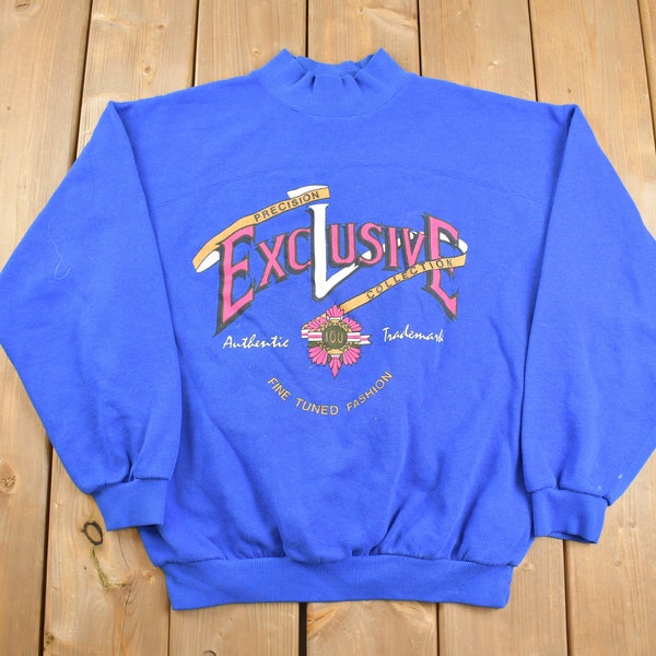 Vintage 1990s I.O.U Fine Tuned Fashion Mock Neck Sweatshirt / 90s Crewneck / Made In USA / Essential / Streetwear / 90s
