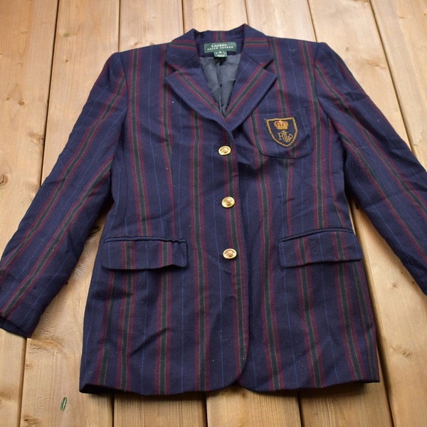 Vintage Ralph Lauren Pinstripe Button Up Blazer / Vintage Ralph Lauren / Lauren Blazer / Board School / Casual Wear / Made In USA / Polo