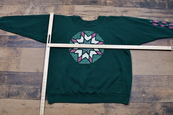 Vintage 1980s Abstract Raglan Crewneck Sweater / … - image 4
