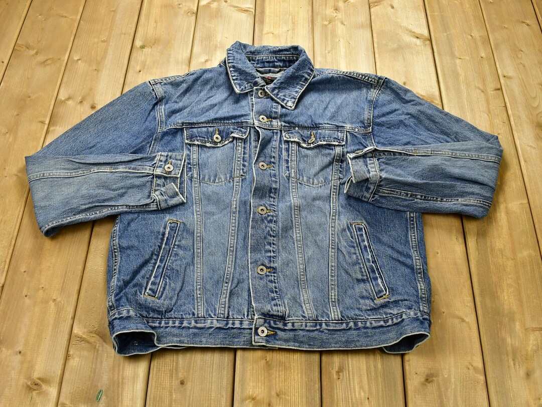 Vintage 1990s Emergency Exit Denim Jean Jacket / Vintage