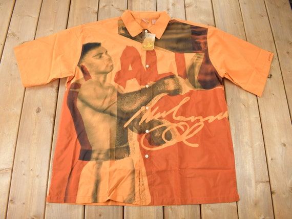 Vintage 1990s Deadstock Platinum Fubu Muhammad Ali All Over Print 
