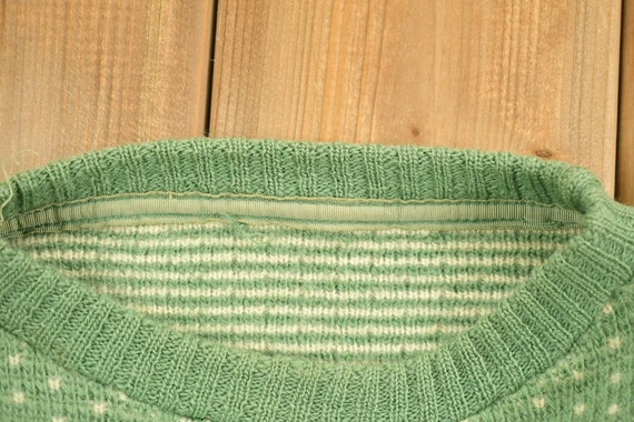 Vintage 1940s Moose Knit Wool Sweater / Christmas… - image 7