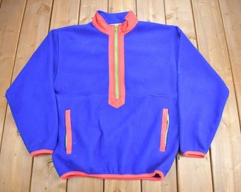 Suéter polar vintage de los años 80 de North Country con media cremallera / Ropa deportiva / Forro polar con cremallera de los 80 / Suéter de esquí / Senderismo / Cremallera completa