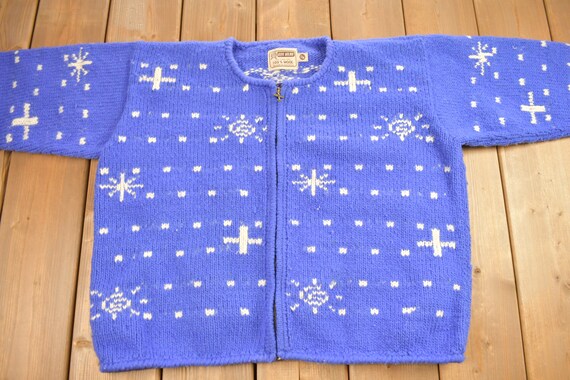 Vintage 1990s Rey Wear 100% Wool Knitted Sweater … - image 3