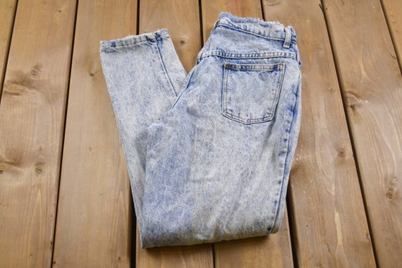 Vintage 1990's Unbranded Acid Wash Blue Jeans 28 … - image 1