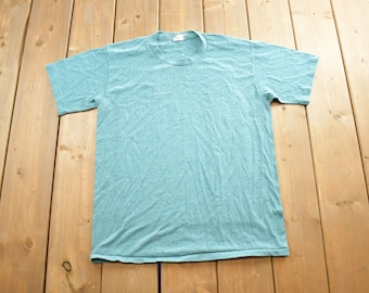 Vintage 1980s Single Stitch Blank T Shirt Made In USA