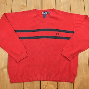 Vintage 1990s Chaps Ralph Lauren Knitted Sweater / Vintage 90s Crewneck / Embroidered / Outdoor / Sweatshirt / Vintage Polo