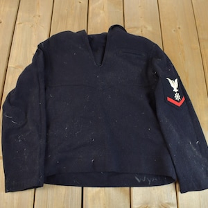 Vintage 1940s US Navy Naval Wool Sweater / Navy Wool Sweater / Vintage Military / Militaria / Naval Clothing Factory