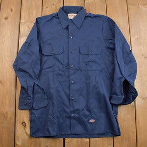 Vintage 1990s Dickies Button Up Work Shirt / 1990s Button Up / Basic Button Up / Workwear