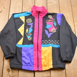 Vintage 1980s Zip Up Jacket / 80s Club Jacket / Vintage Club Jacket / American Streetwear / 80s Jacket