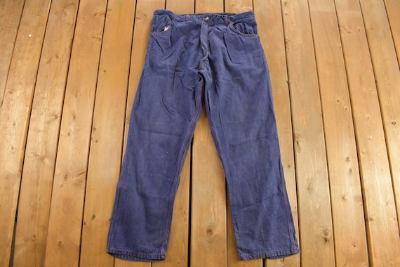 Vintage 1970s Blue Trouser Pants Size 38 X 31 / A… - image 1