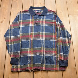 Vintage 1990s Chaps Ralph Lauren Quarter Button Up Shirt / 1990s Plaid Button Up / Vintage Flannel / Casual Wear / Pattern Button Up