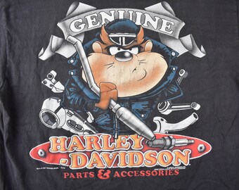 Vintage 1997 Harley Davidson Taz Devil Looney Tunes Graphic T