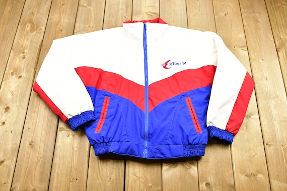 Vintage 1994 Pro Tour Color Block Puffer Jacket /… - image 1