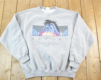 Vintage 1990s Eeyore Disney Store Crewneck Mens XL / Vintage Sweatshirt / Vintage Disney / Mickey / Embroidered / Made In USA