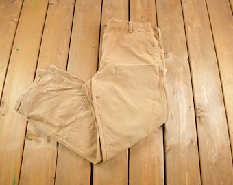 Vintage 1990s Carhartt Double Knee Work Pants Size 38 x 30 / 90s Carpenter Pants / Made In USA / Distressed Carhartt / Vintage Workwear