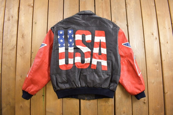 Vintage 1990s Micheal Hoban USA Patchwork Leather Jacket / Fall
