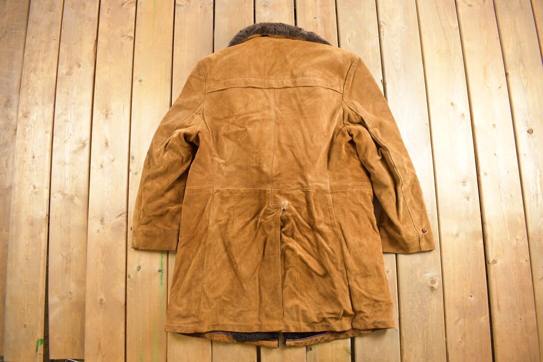 Vintage 1970s Wickbury Fur Lined Suede Coat / Fall Outerwear