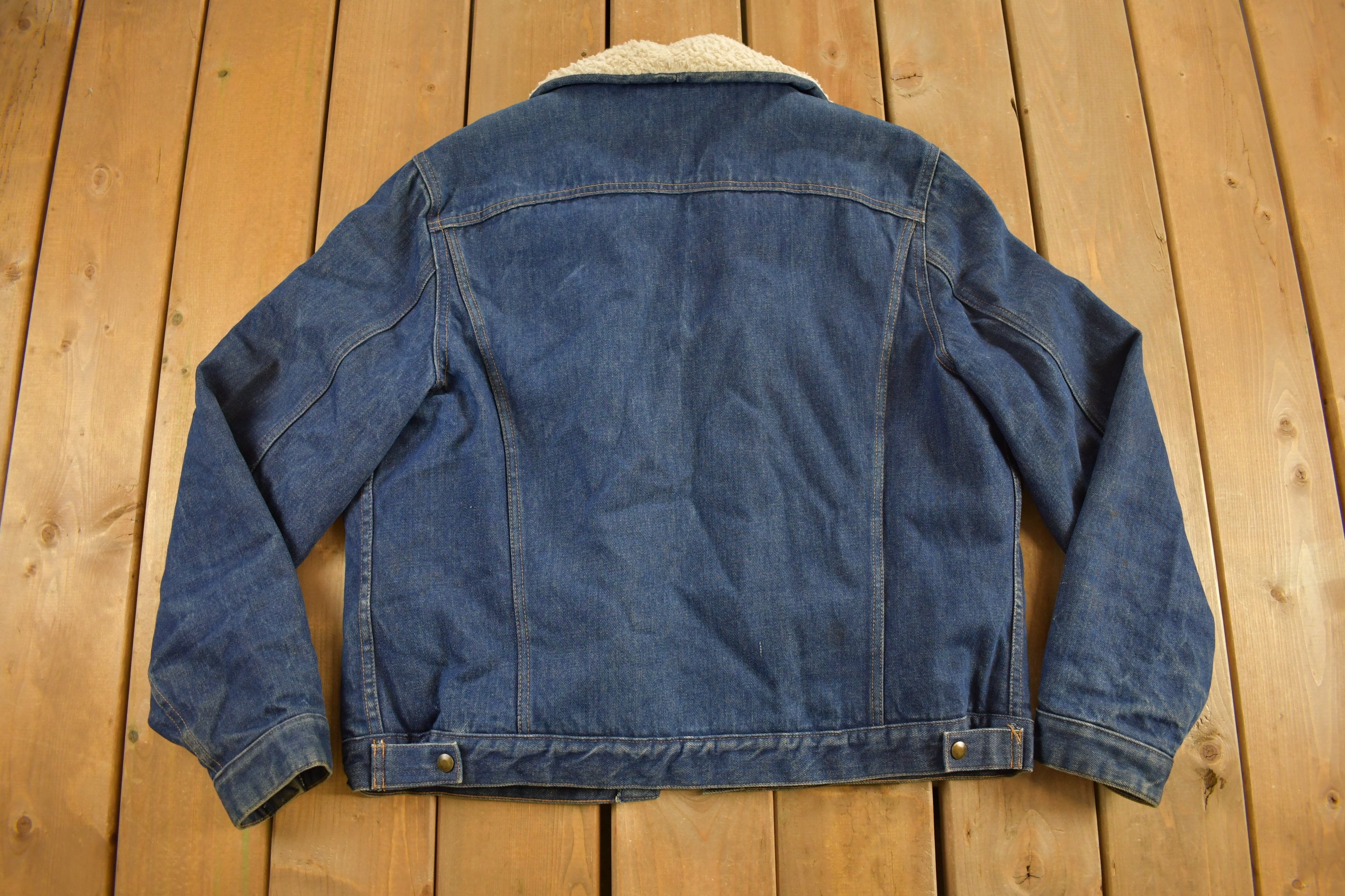Vintage 1990s Rio Grande Outerwear Sherpa Lined Denim Jacket
