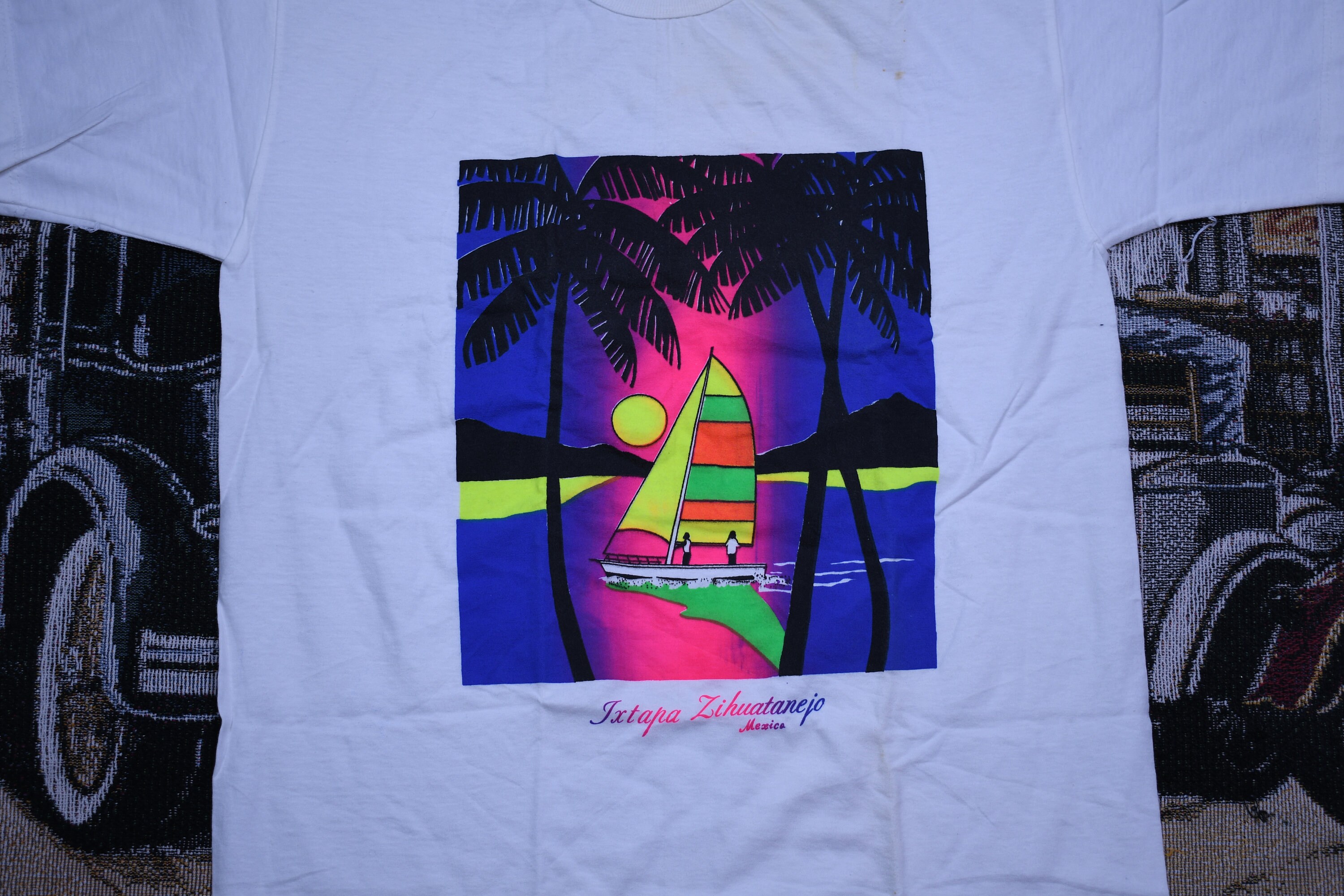Vintage 1990s Mexico Graphic Souvenir T Shirt Mens M / Vintage 