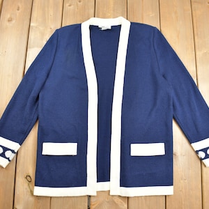 Vintage 1990s Mita Knit Cardigan Sweater / Vintage Cardigan / Button Up / Abstract Pattern / 80s Cardigan / Made in USA