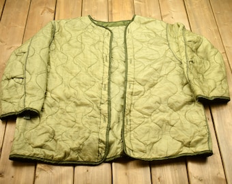 Vintage 1990s Military Liner Jacket / Army Liner Jacket /  Army Green / Vintage Army / Streetwear Fashion / Army Jacket