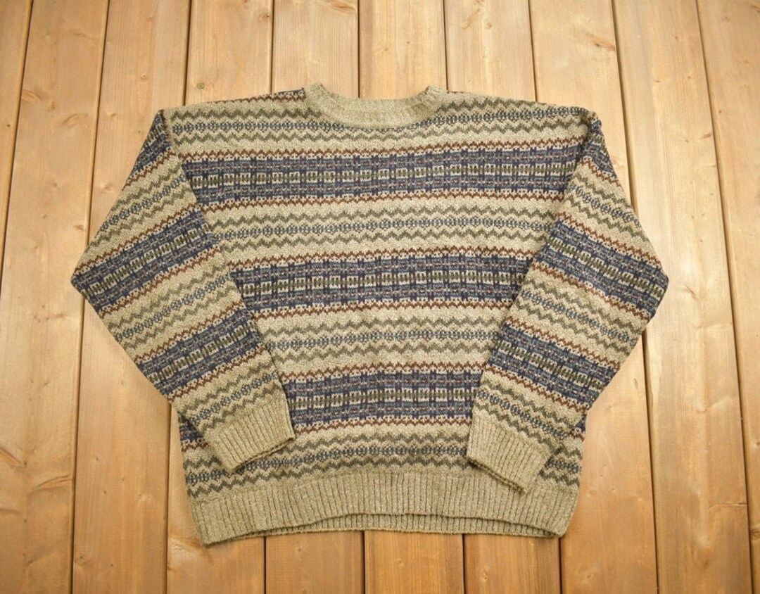 Dockers Pattern Vintage 1990s Dockers Knitted Crewneck Sweater / Vintage 90s Crewneck ...