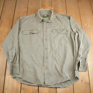Vintage 1990s Cabelas Heavy Button Up Outdoorsman Shirt Made In USA